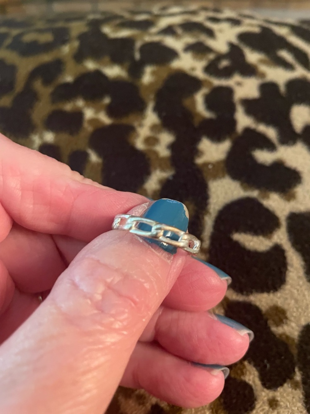 Sterling Silver Chain Link Ring in Silver sz 9
